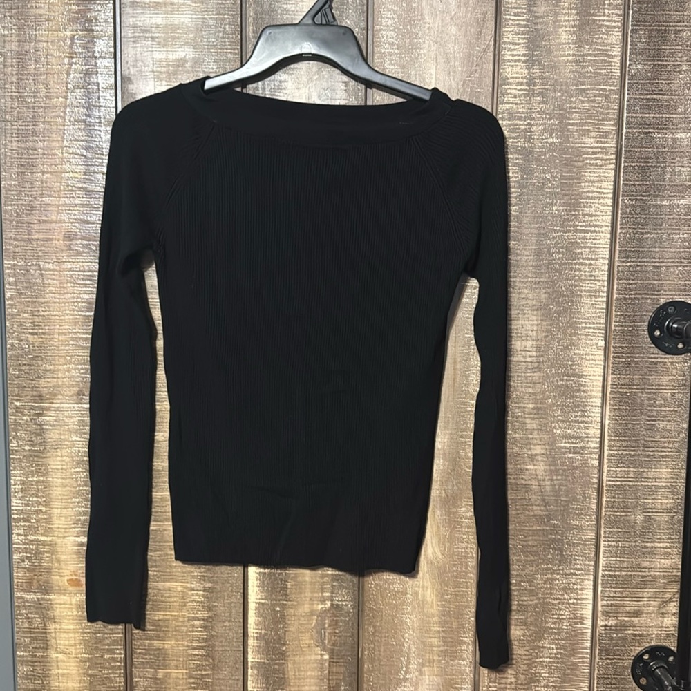 Studio Y black ribbed sweater